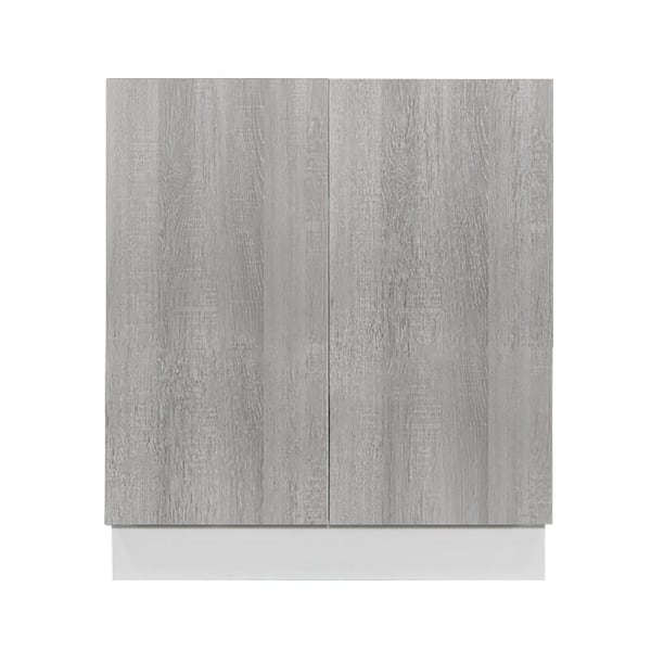 LIFEART CABINETRY Valencia Assembled 36 in. W x 24 in. D x 34.5 in. H in Misty Gray Plywood Assembled Full-Height Base Kitchen Cabinet
