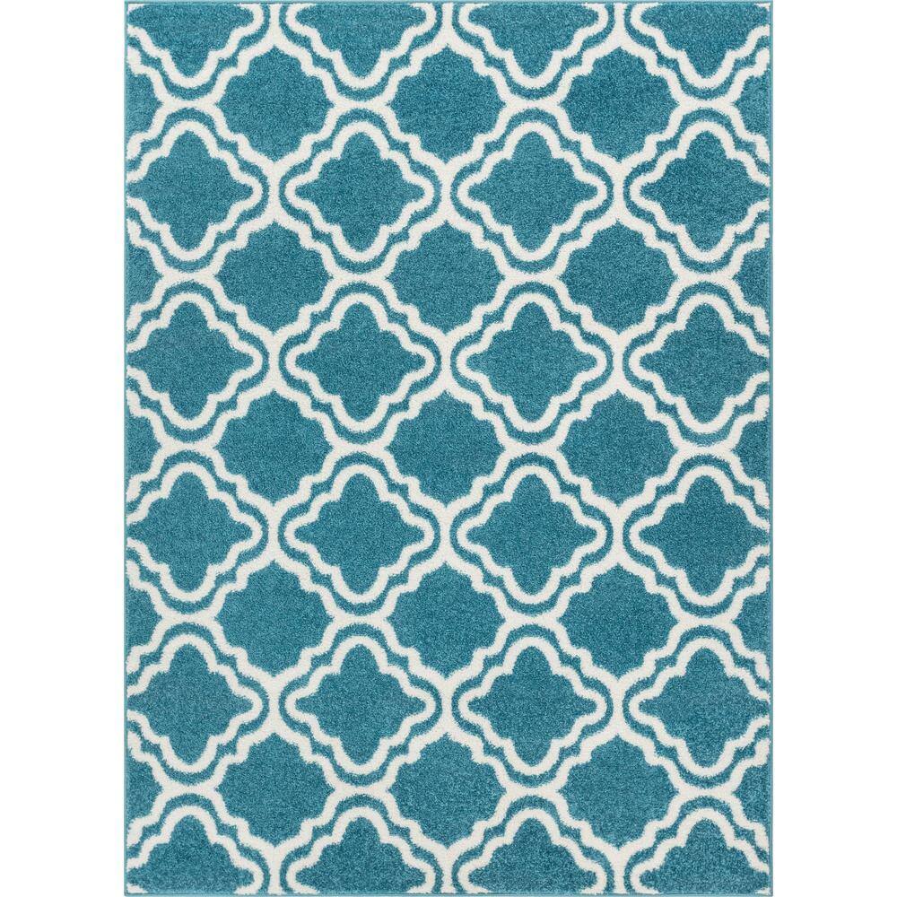 Well Woven StarBright Calipso Modern TrellisKids Rug  Blue  5  x 7