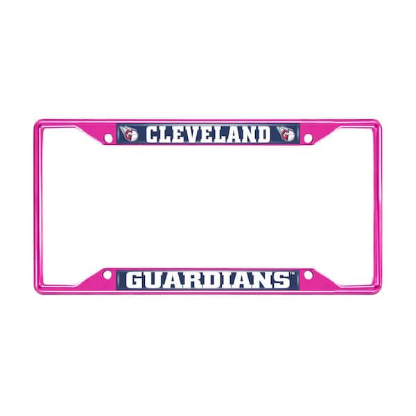 FANMATS Universal Fit MLB - Cleveland Guardians License Plate Frame - Pink