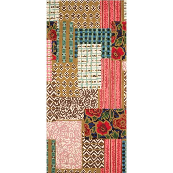 Elm Patchwork Hand Micro Hooked Wool Multi 3 ft. x 8 ft. Indoor Runner Rug