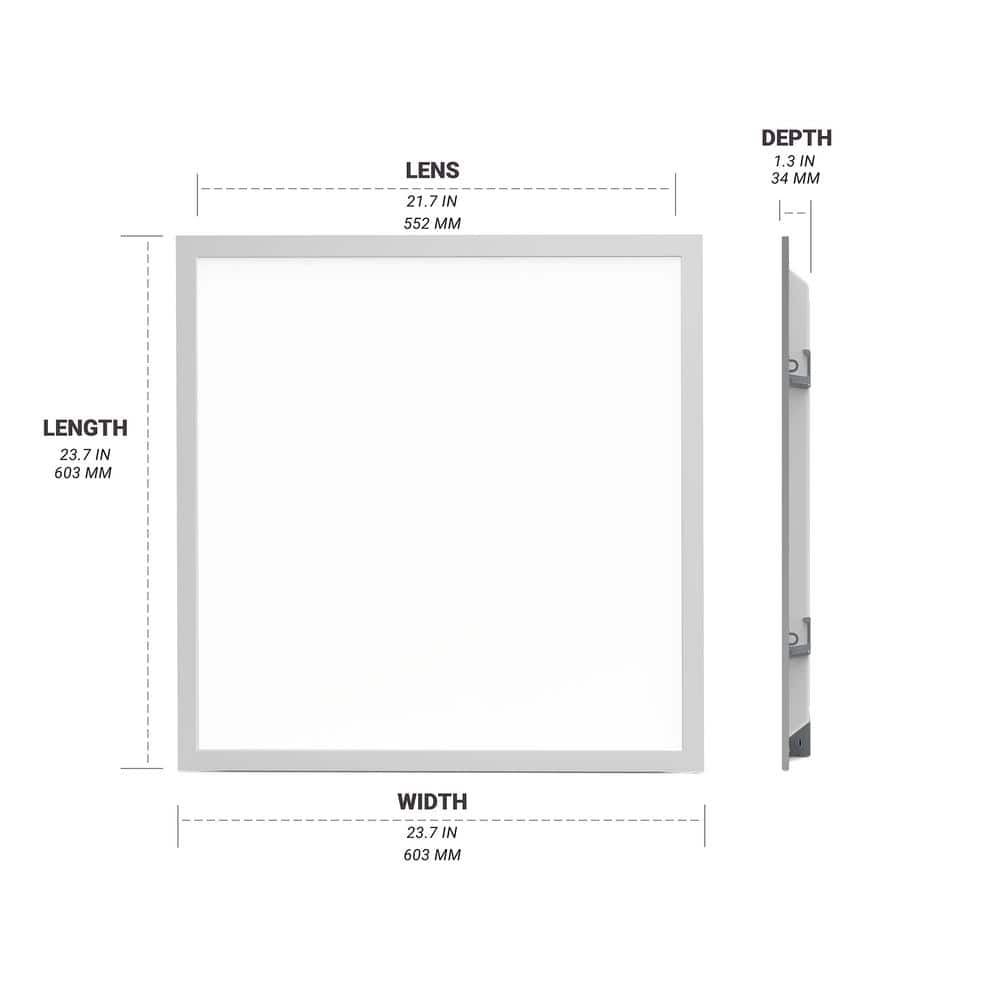Adjustable White 2x2 LED Drop Ceiling Panel Light 4-Pack