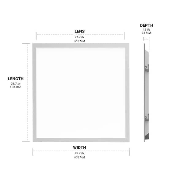 NuWatt 2 ft. x 2 ft. Drop Ceiling Backlit Integrated LED Panel 5CCT 30K-65K Color & Lumens Selectable Dimmable 120-277V (4-PK)