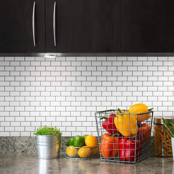 Metro Subway Matte White 11-3/4 in. x 11-3/4 in. Porcelain Mosaic Tile (9.8 sq. ft./Case)