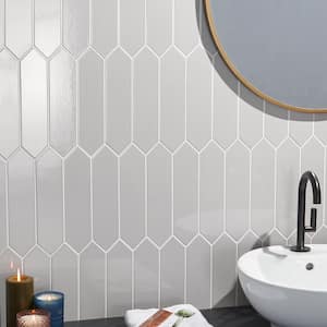 Saloni Gray 2.95 in. x 11.81 in. Polished Picket Ceramic Wall Tile (5.91 sq. ft./Case)