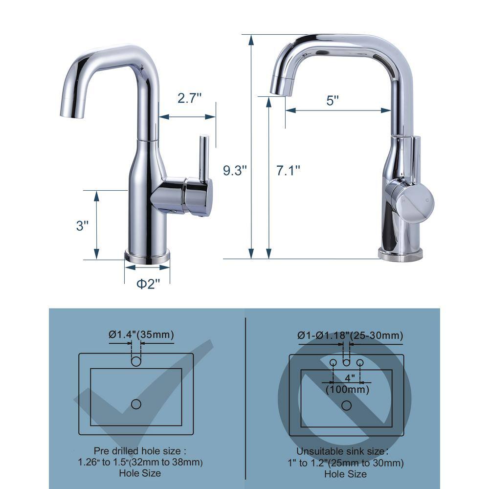 Polished Chrome Single Handle Deck Mounted Bar Faucet