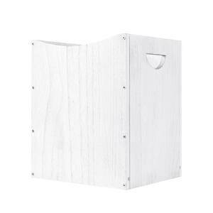 5.3 gal. Rustic Wood Trash Can Wastebasket with Handles, White