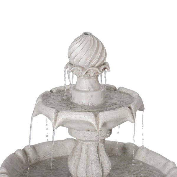 37 in. Stone-Texture Polyresin Cascading Waterfall Fountain Y