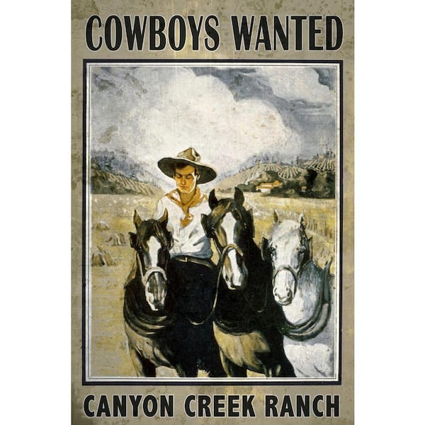 VENICE BEACH Collections Cowboys Wanted by Grotto Studios 1 Piece Unframed Graphic Print Abstract Poster Art Print 24 in. x 36 in.