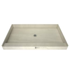 Redi Base 34 in. x 60 in. Single Threshold Shower Base with Center Drain and Polished Chrome Drain Plate