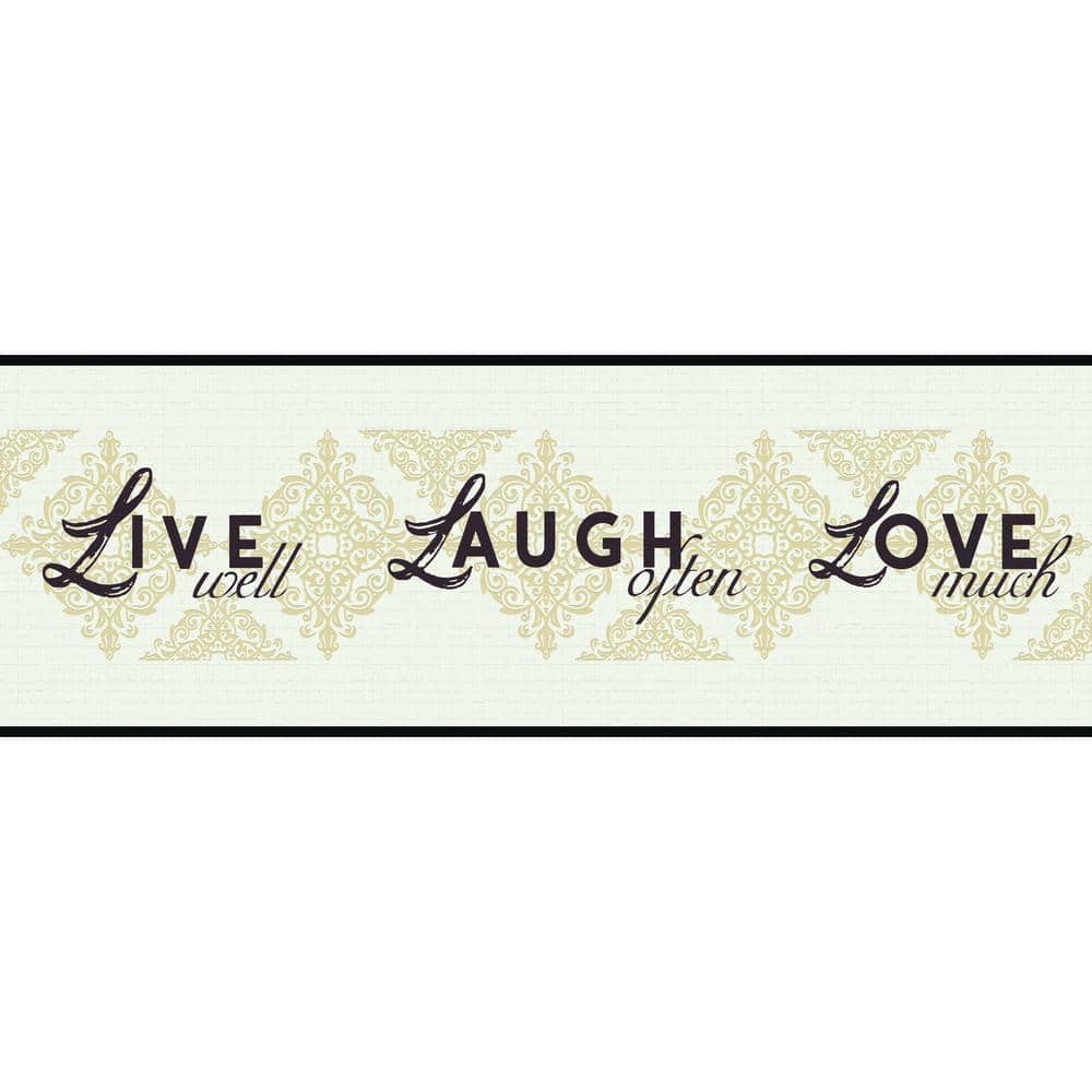 Falkirk Dandy Black, Cream, Off-White Live, Love, Laugh Retro Peel and Stic