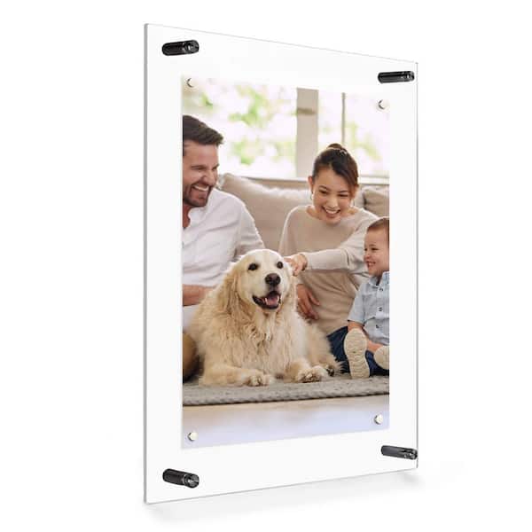Fab Glass and Mirror Photo Size 11 in. x 17 in. Black Rectangular Single Acrylic Magnet w/Wall Mounted Best Art Picture Frame 14 in. x 19 in.