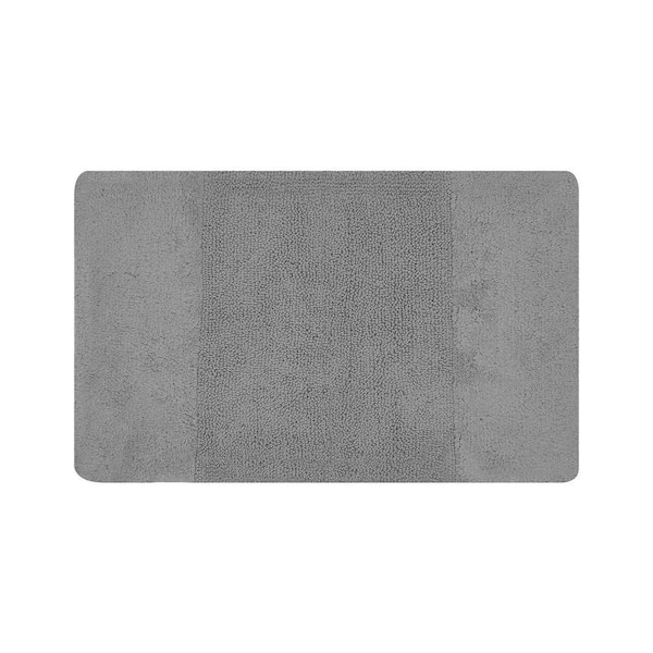 Granada 21 in. x 34 in. Gray 100% Cotton Rectangle Bath Rug