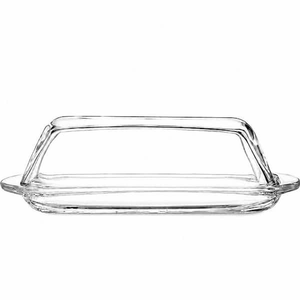 Clear Glass Butter Dish with Lid, Crystal Butter Keeper for 1 Stick, Dishwasher Safe for Countertop Use