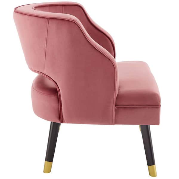 Traipse Pink Button Tufted Open Back Performance Velvet Armchair