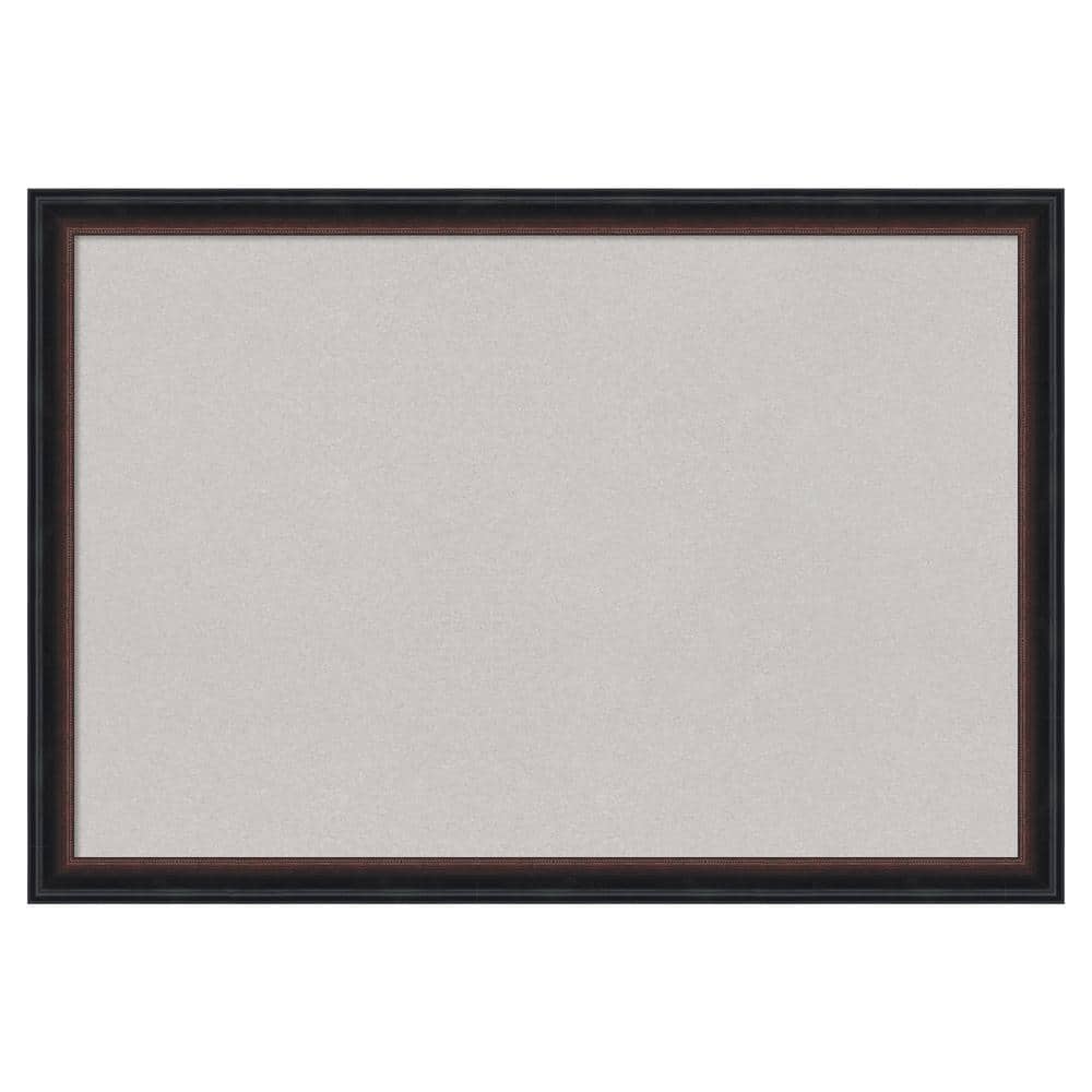 Amanti Art Salon Scoop Red Black Wood Framed Grey Corkboard 26 in. x 18