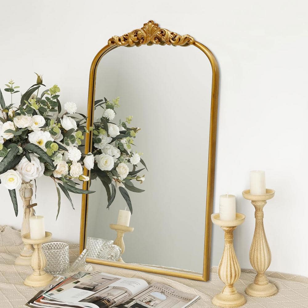 Sxiawe 18.9 in. W x 31.1 in. H Baroque Classic Antique Gold Arched
