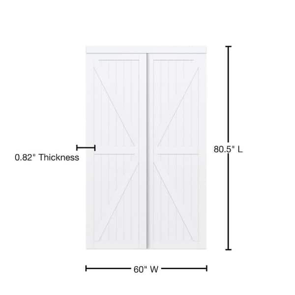 Truporte 60 In X 80 White Trident, Truporte Sliding Closet Doors
