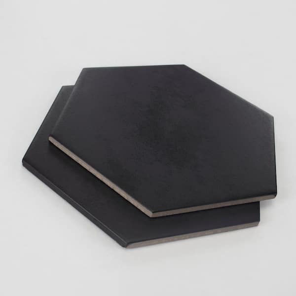 Honeycomb 9 in. x 10 in. Black Matte Porcelain Tile (12.06 sq. ft./Case)