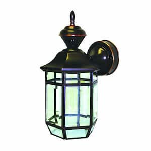 Antique Copper 150-Degree Farmhouse Outdoor 1-Light with Clear Beveled Glass
