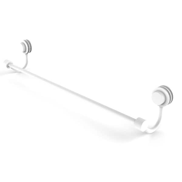 Allied Brass Venus Collection 30 in. Wall Mounted Towel Bar with Dotted Accent in Matte White