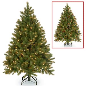 4.5 ft. Downswept Douglas Fir Artificial Christmas Tree with Dual Color LED Lights