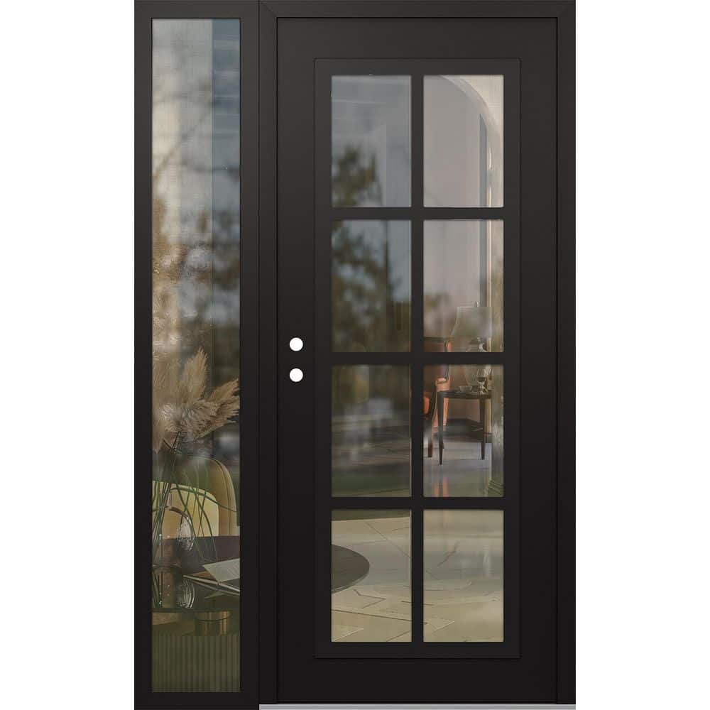 C16 52 in. x 80 in. Black P Right-Hand/Inswing Clear Glass Black/Black Sidelite Steel Prehung Front Door price history on PriceWatchPro