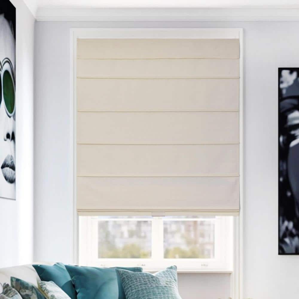 Off White Cordless Blackout Privacy Polyester Roman Shade 27 in. W x 64 in. L price history on PriceWatchPro