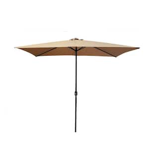10 ft. Aluminum Cantilever Push Button Patio Umbrella in Taupe