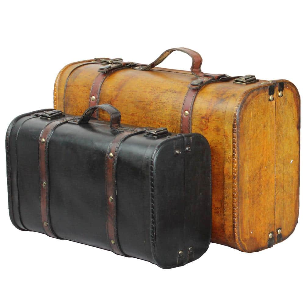 Designer Vintage Trunk Combination Luggage Sets of 2 Piece, Hard Shell  Retro Tra
