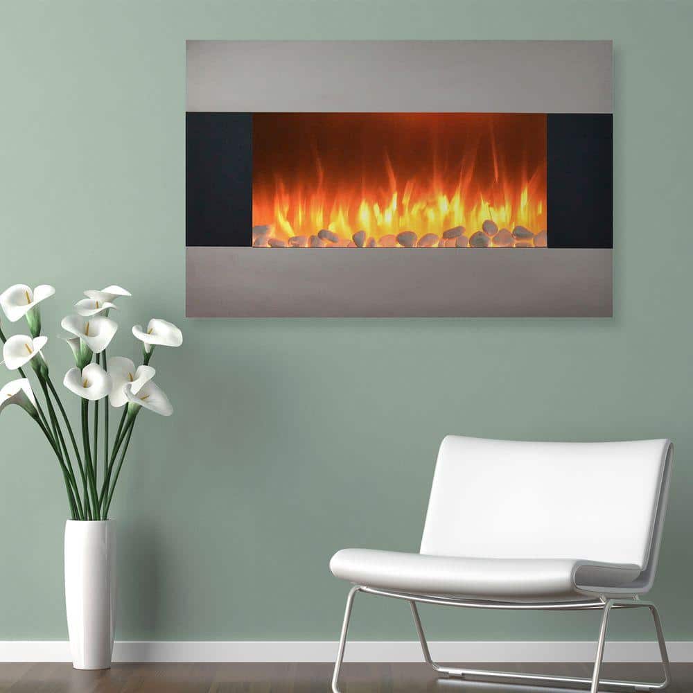 Northwest 36 In Electric Fireplace, Freestanding Or Wall Mounted Electric Fireplace Heater