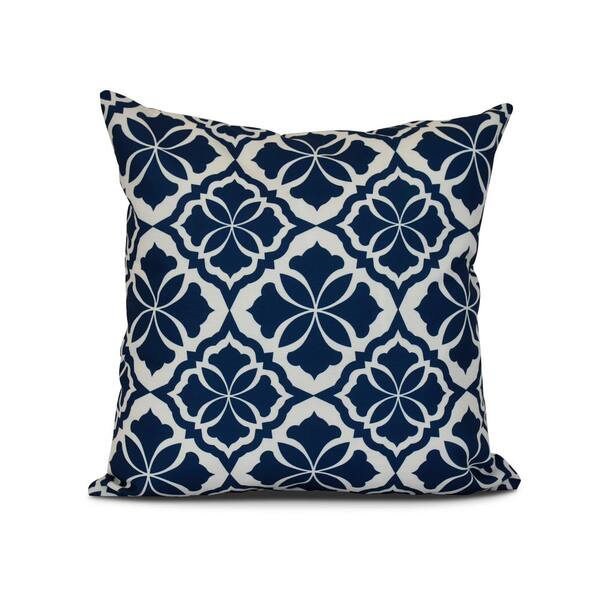 Unbranded Ceylon Blue Geometric 17 in. x 17 in. Throw Pillow