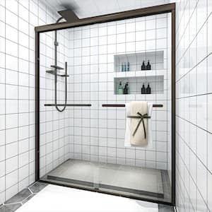 56 in. - 60 in. W x 72 in. H Sliding Framed Shower Door in Oil Rubbed Bronze with Clear Glass