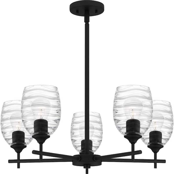 Quoizel Lucy 5 Light Matte Black Chandelier LCY5025MBK - The Home Depot