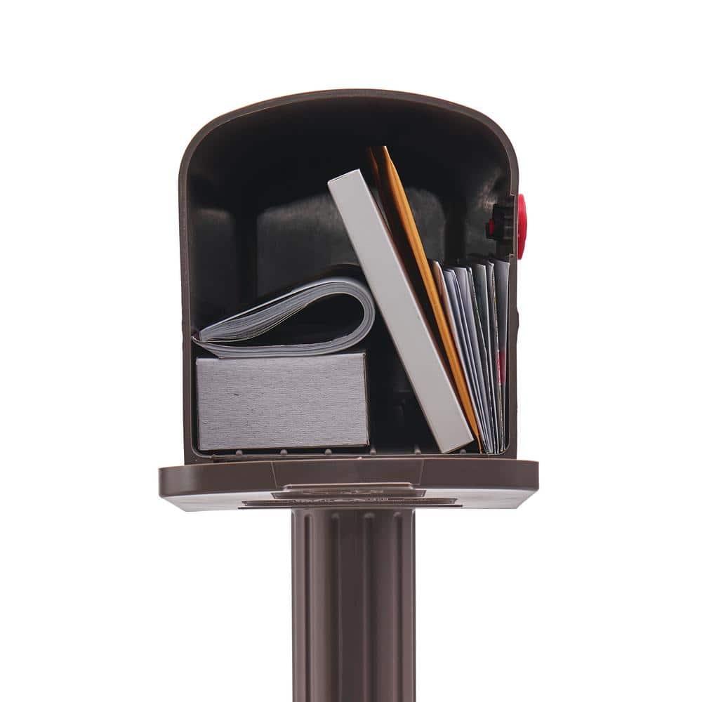 Mocha Medium Plastic Mailbox and Post Kit
