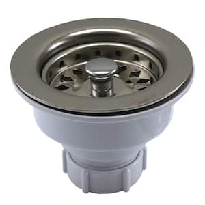 Kitchen Sink Basket Strainer Assembly with Stainless Steel Basket and Flange in Polished Stainless