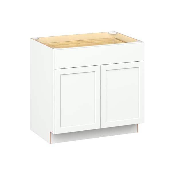 Emerson Pure White Base 1 Drawer with 2-Door Ready to Assemble Kitchen Cabinet (36 in. W x 34.5 in. H x 24-in. D)