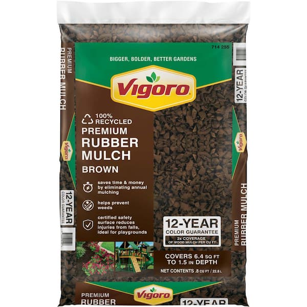 Vigoro 0.8 cu. ft. Brown Bagged Recycled Rubber Mulch
