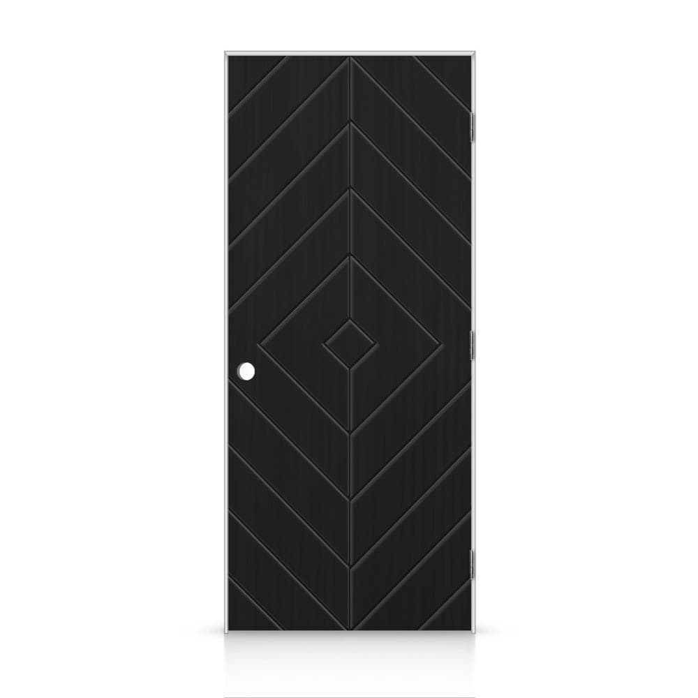 34 in. x 84 in. Diamond Left-Handed Hollow-Core Black Painted Smooth Composite Single Prehung Interior Door price history on PriceWatchPro