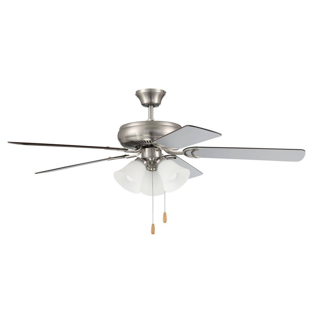 52'' Brushed Nickel Ceiling Fan with LED Lights