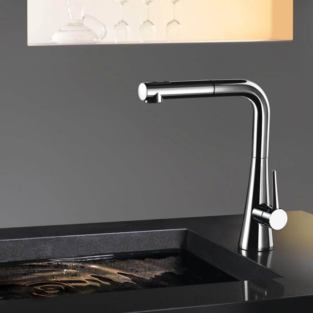 Brushed Nickel Single Handle Pull-Out Spray Kitchen Faucet