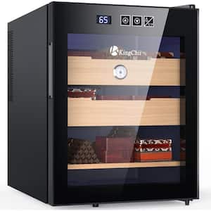 15.74 in. W x 21.6 in. H 48L Black Metal Cigar Cooler, Heating Humidor with Spanish Cedar Shelf (350 Capacity)
