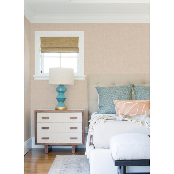 Lansdowne Pink Fabric Textures Vinyl Peel and Stick Wallpaper
