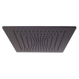 Lura 1-Spray Patterns with 2.5 GPM 15 in. Wall Mount Rain Fixed Shower Head in Matte Black