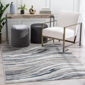 Verity Stella Grey 3 ft. 11 in. x 5 ft. 3 in. Modern Abstract Area Rug
