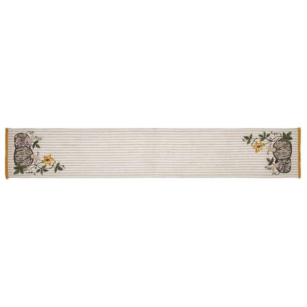 Autumn Pumpkin Patch Stripes 12 in. W x 72 in. L Table Runner