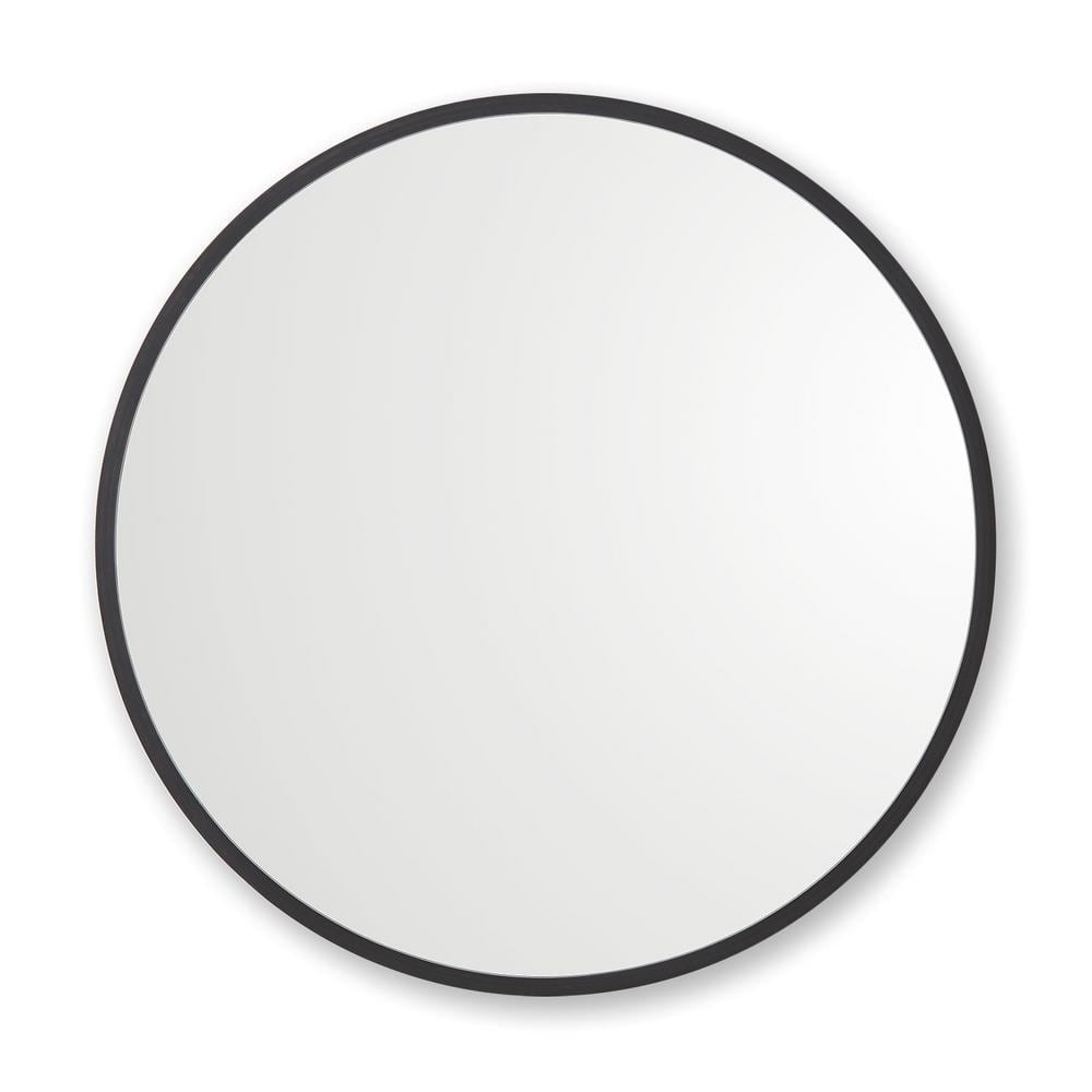 Better Bevel 36 In W X H Rubber, White Vanity With Circle Mirror