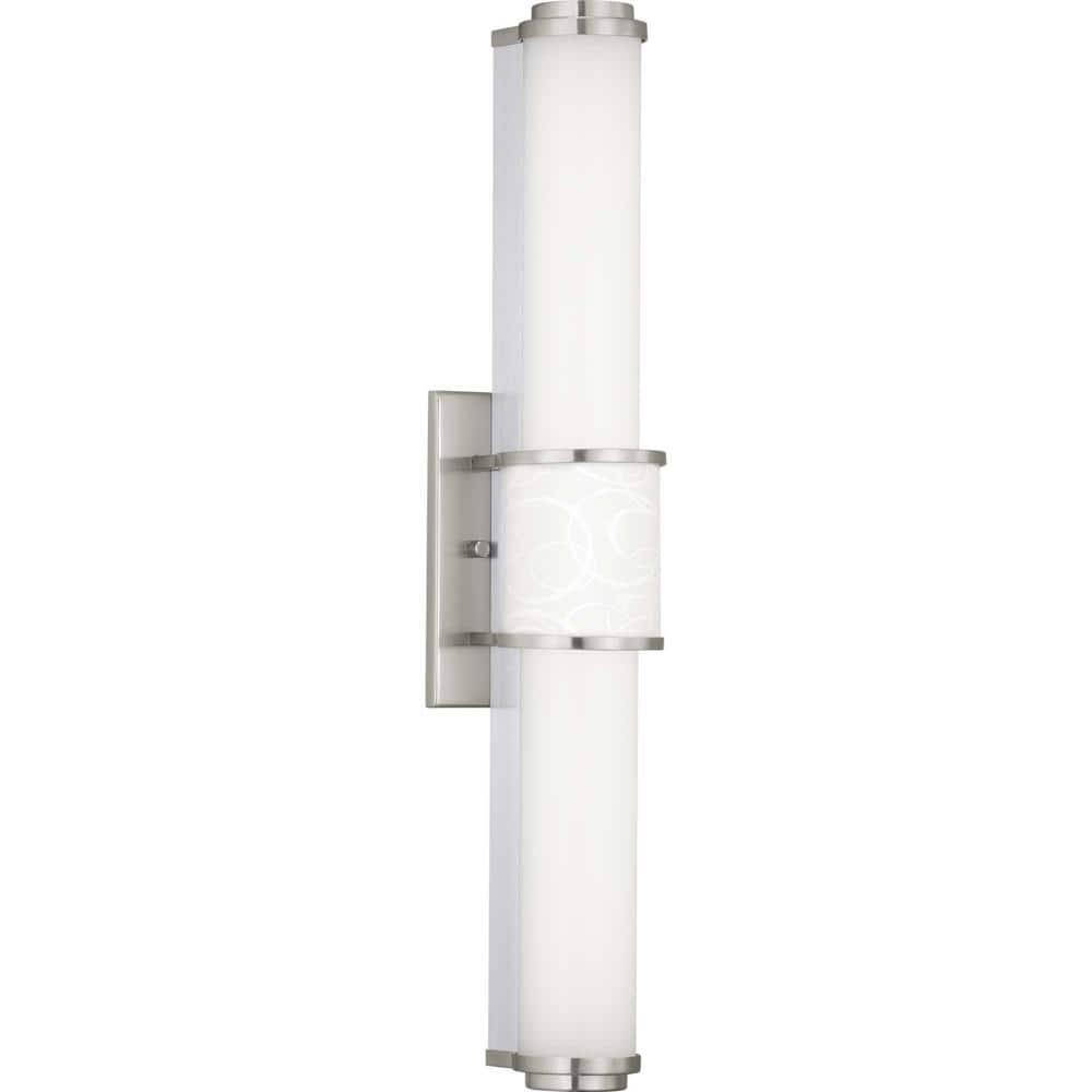 Phase 1.2 Brushed Nickel 24" LED Bath Bar with Acrylic Shade
