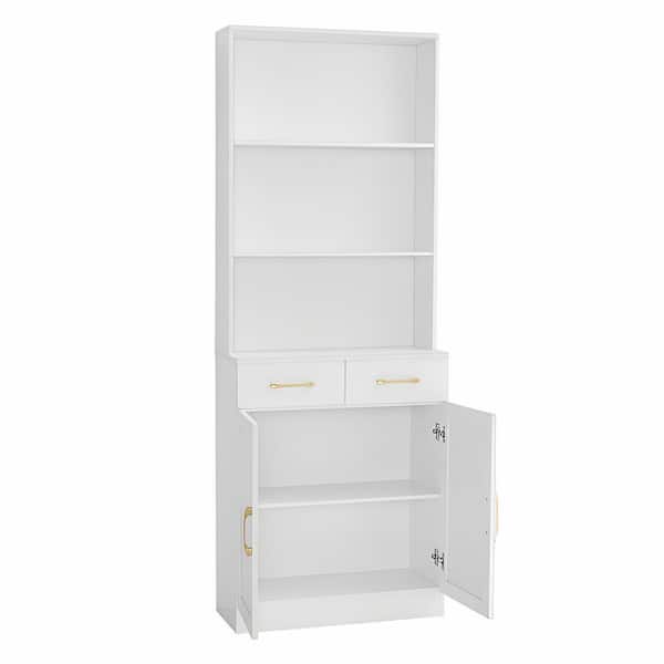 By 26 in. W x 11 in. D x 70 in. H White Freestanding Linen Cabinet