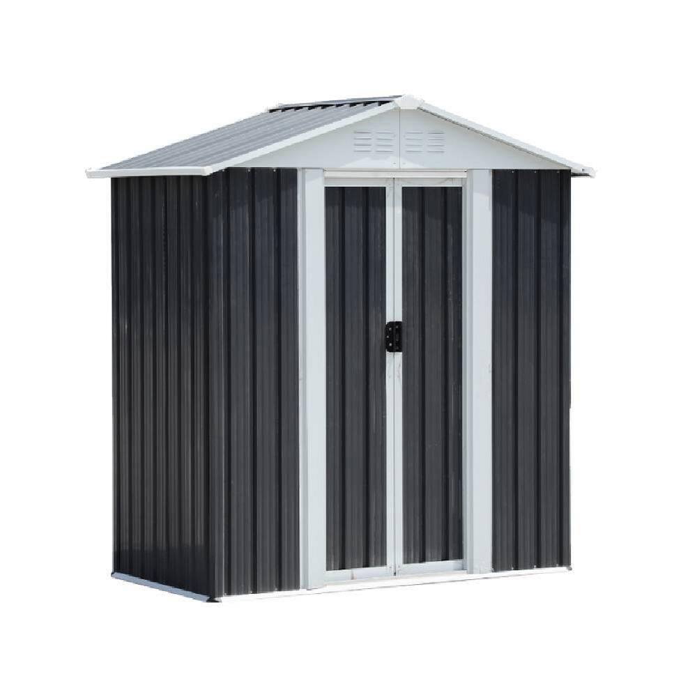 5 ft. W x 3 ft. D Outdoor Metal Storage Shed with Floor Base Gray price history on PriceWatchPro