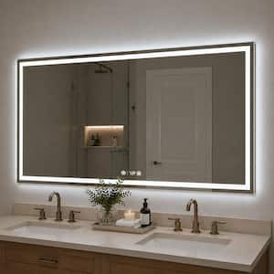 Spring 60 in. W x 36 in. H Rectangular Frameless LED Light Dimmable Anti-Fog Wall Bathroom Vanity Mirror